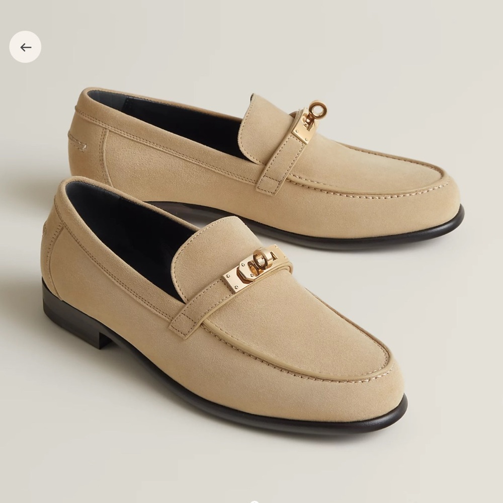 Hermes Destin Loafer Beige Lin USED